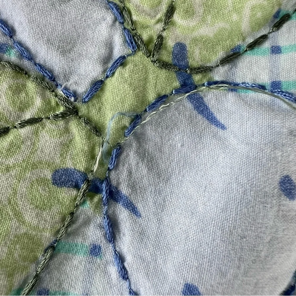 Y2K Carters Tykes Animals Crib Quilt Pastel Gingham Puppy Bee Duck Dragonfly HTF